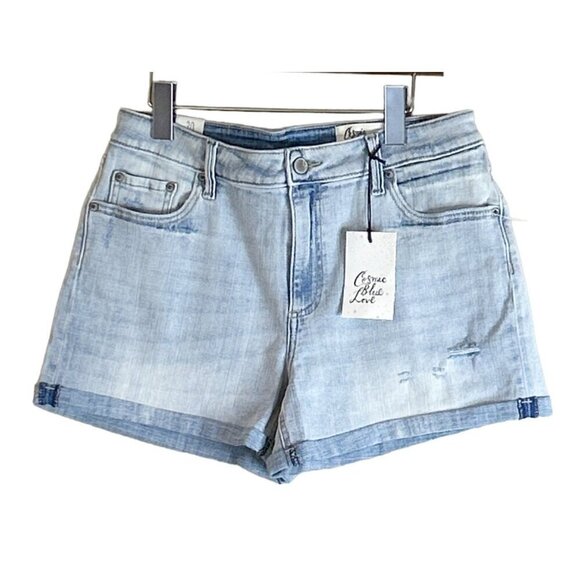 Cosmic Blue Love Women's Jodie Distressed Short Blue Size 30 NWT - Picture 3 of 10